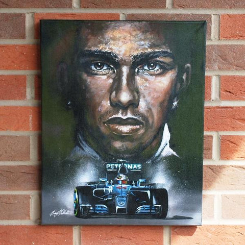 Lewis Hamilton Mercedes original art work painting F1 Formula one