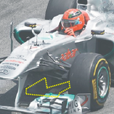 Mercedes W02 2012 carbon fibre floor piece clock Schumacher