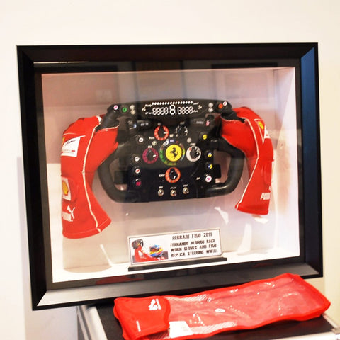 Fernando Alonso gloves and steering wheel Ferrari F150 signed F1