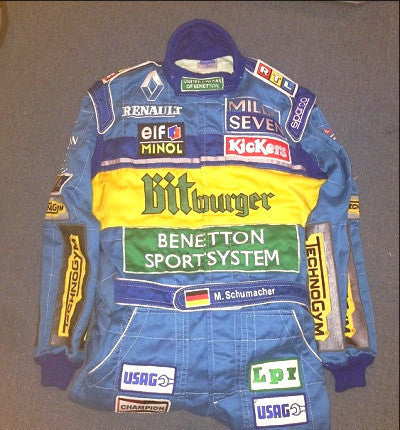 Michael Schumacher 1995 Benetton worn overalls race suit f1