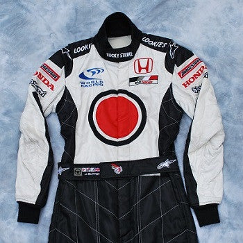 Jenson Button worn and signed race suit overalls Honda F1