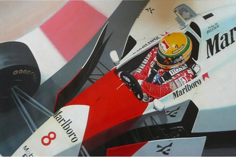 Ayrton Senna original art work Monaco Mclaren
